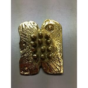 Dani Karavan Gilded 10 Commandments 12 Tribes Israel brooch pendant dated signed